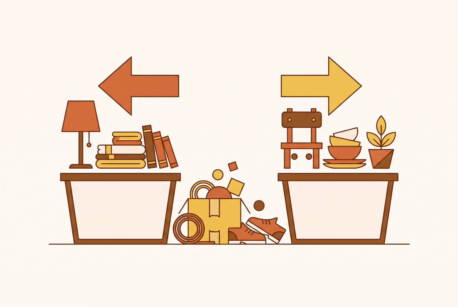 Cover illustration for “Sorting Donated vs Sold Items During a Cleanout”