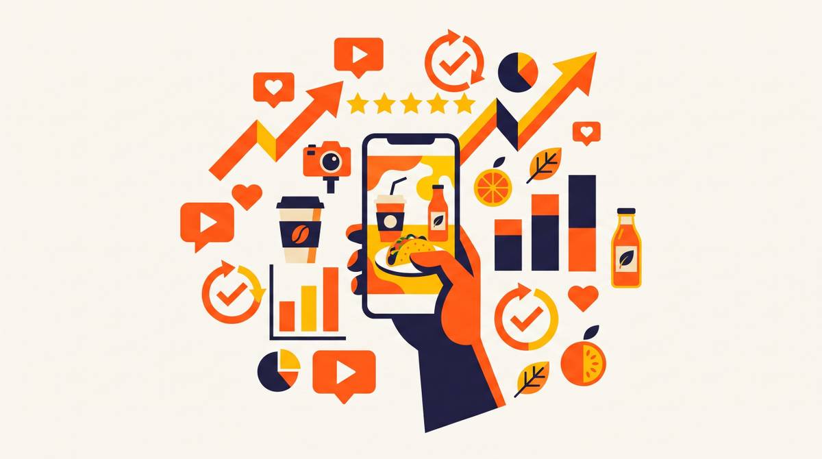 Cover illustration for “UGC Content Strategy for Food and Beverage DTC Brands”