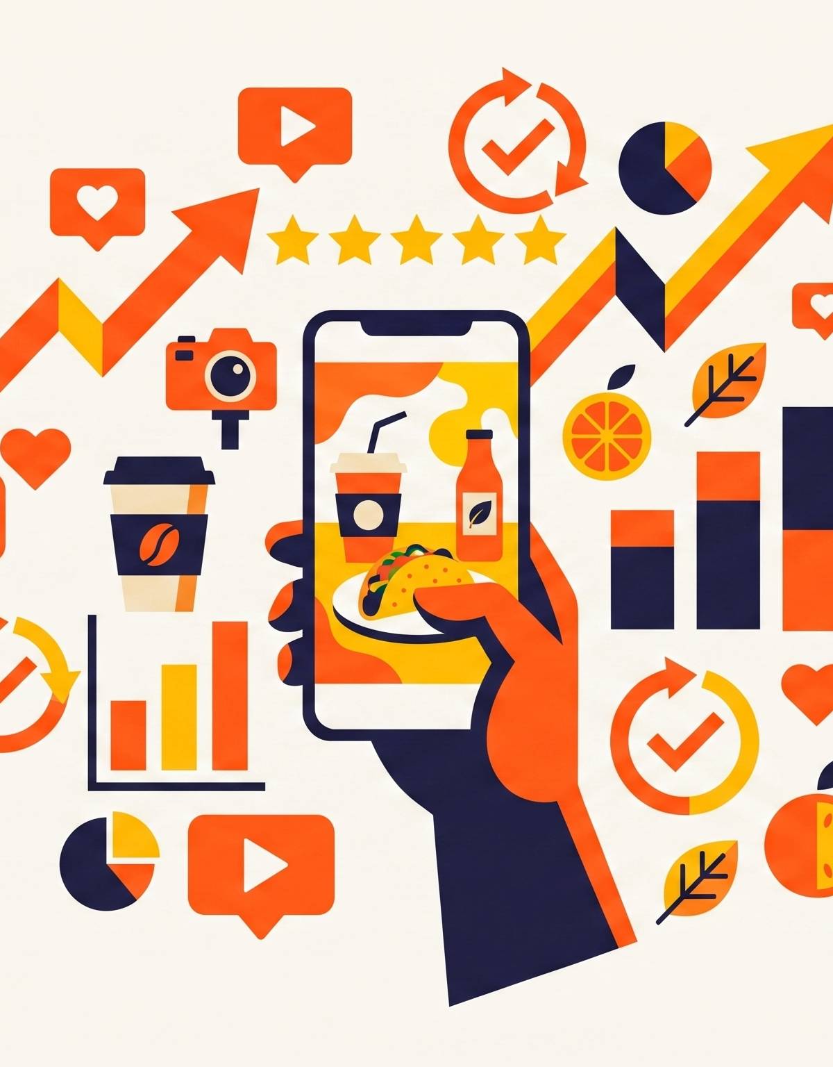 Cover illustration for “UGC Content Strategy for Food and Beverage DTC Brands”