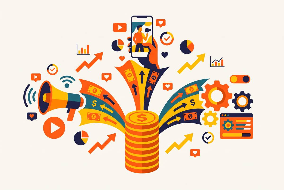 Cover illustration for “How to Split a Small UGC Budget Across Creators, Ads, and Tools”