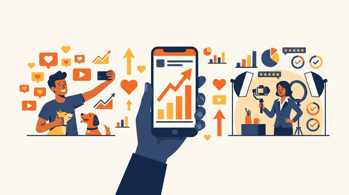 Cover illustration for “UGC vs Influencer Content for Consumer App Growth”