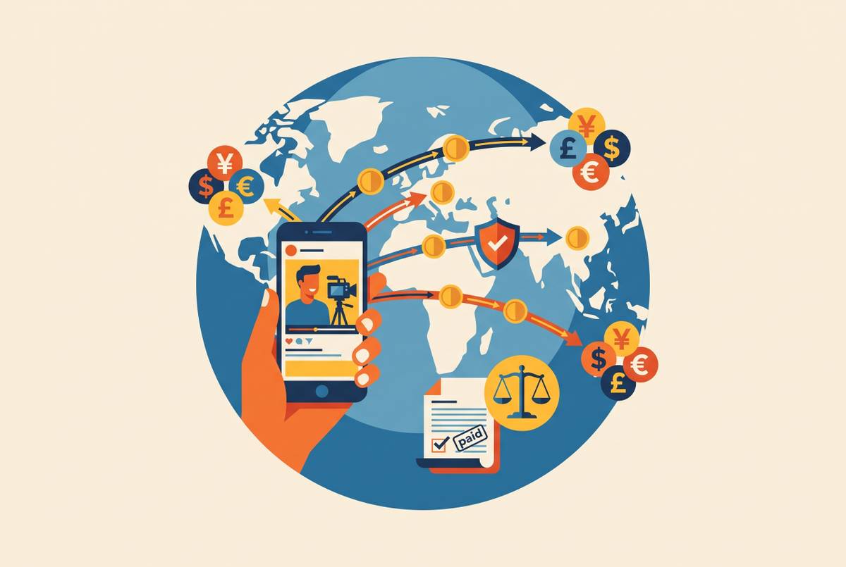Cover illustration for “Paying UGC Creators Internationally — Tax and Compliance Issues”