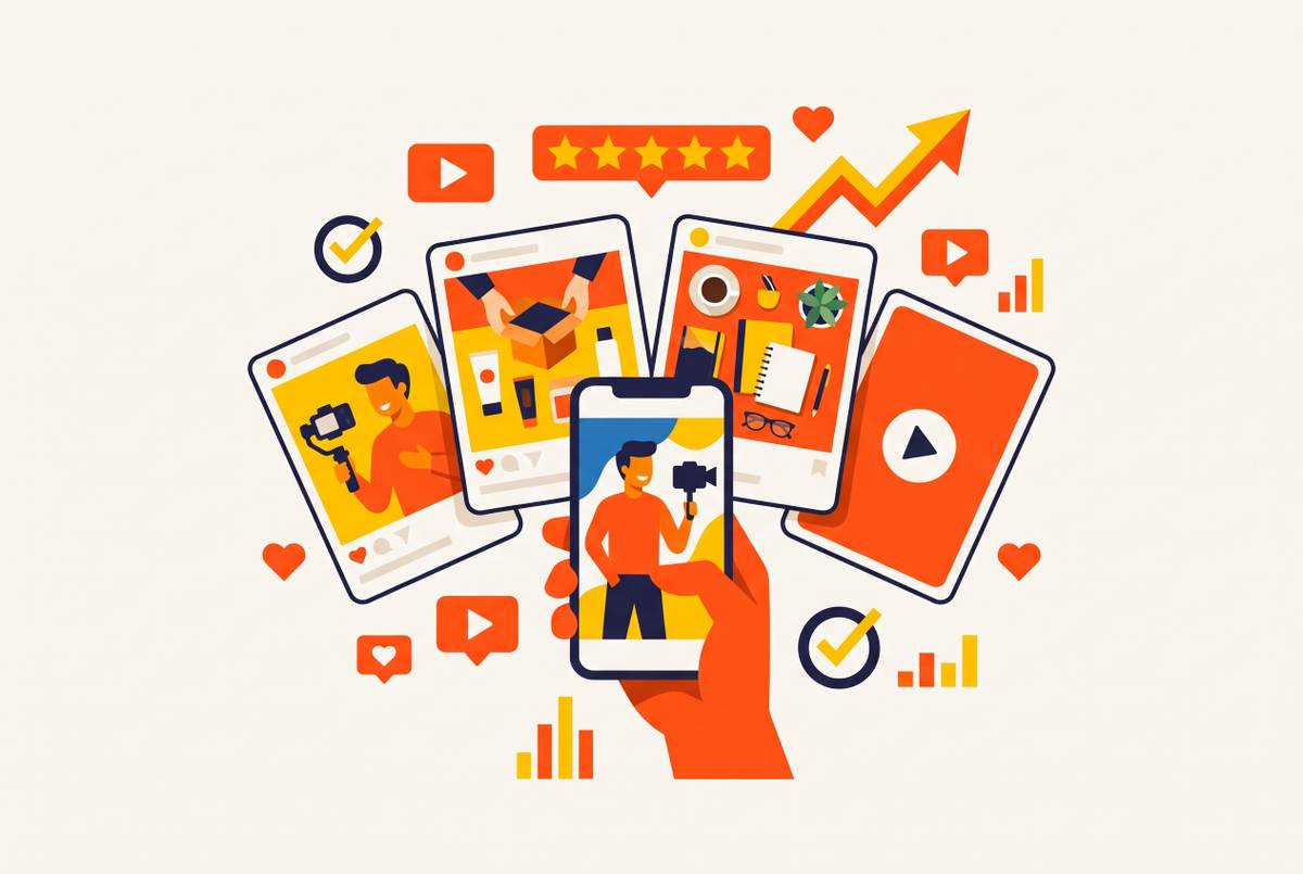 Cover illustration for “What Strong UGC Creators Actually Produce — Real Examples”