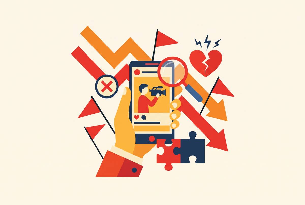 Cover illustration for “Red Flags in a UGC Creator Portfolio That Signal Poor Brand Fit”