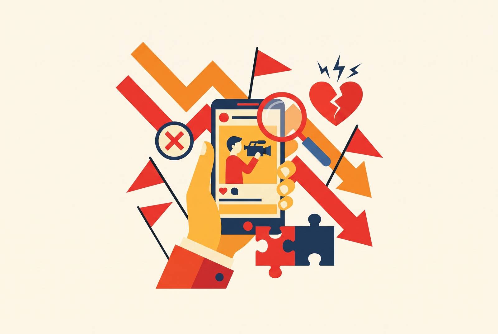 Cover illustration for “Red Flags in a UGC Creator Portfolio That Signal Poor Brand Fit”