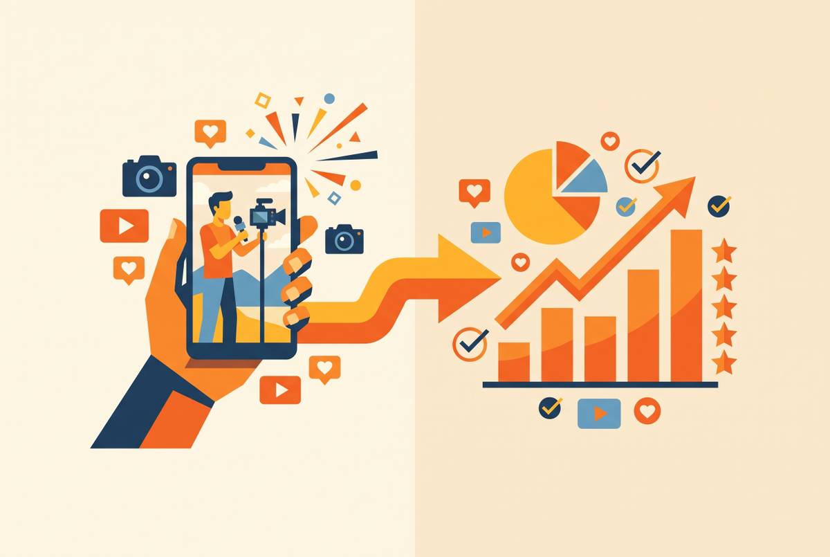 Cover illustration for “What a UGC Agency Does for Creators vs What It Does for Brands”