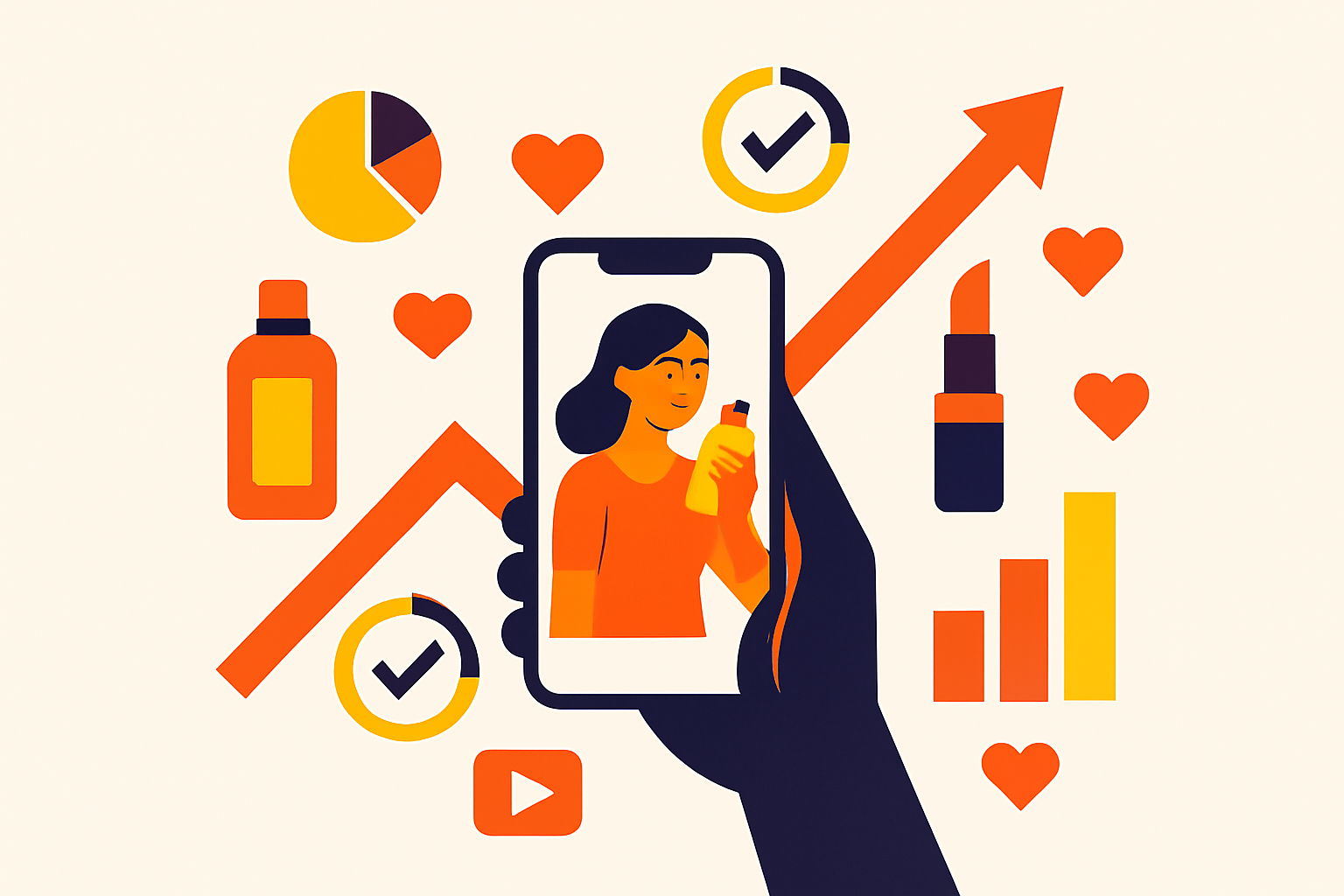 Cover illustration for “UGC Creative Strategy for Beauty and Skincare DTC Brands”