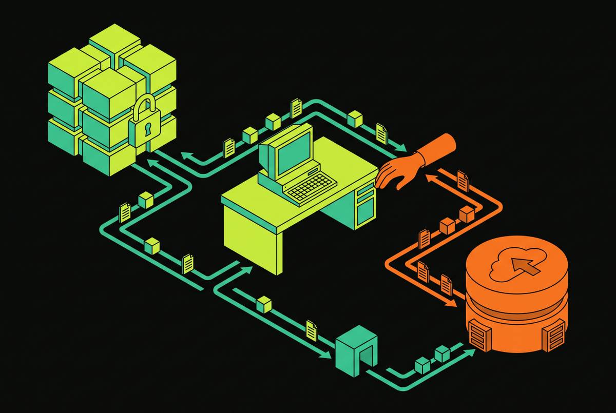 Cover illustration for “Insider Data Exfiltration via Personal Cloud Storage”
