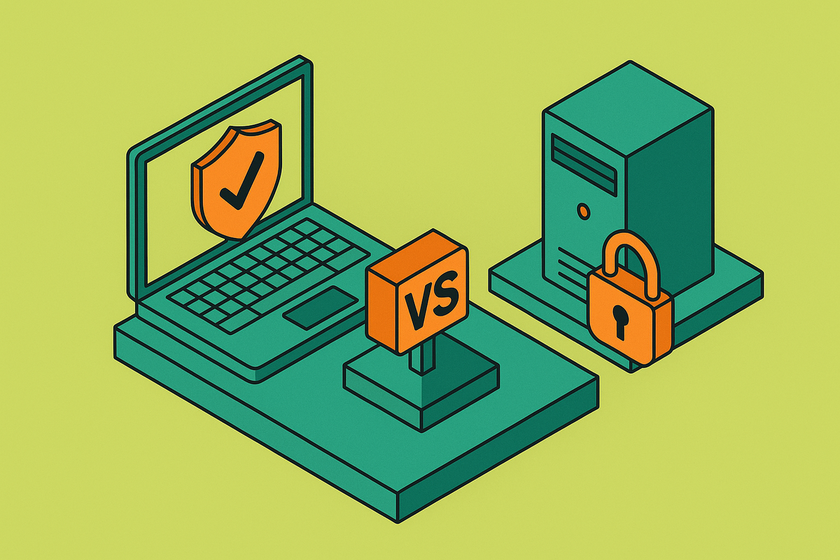 Cover illustration for “Endpoint DLP vs. Network DLP for Modern Enterprise Environments”