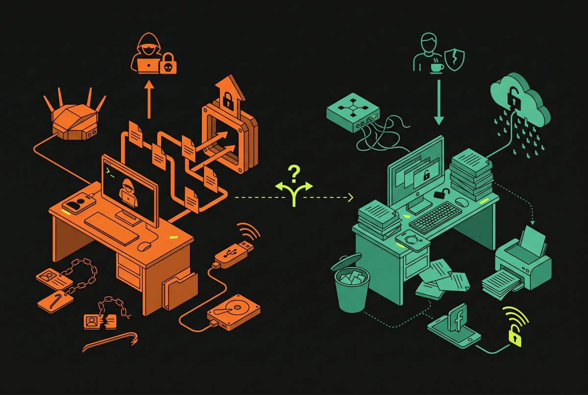 Cover illustration for “Behavioral Indicators of Malicious Insiders vs. Negligent Users”