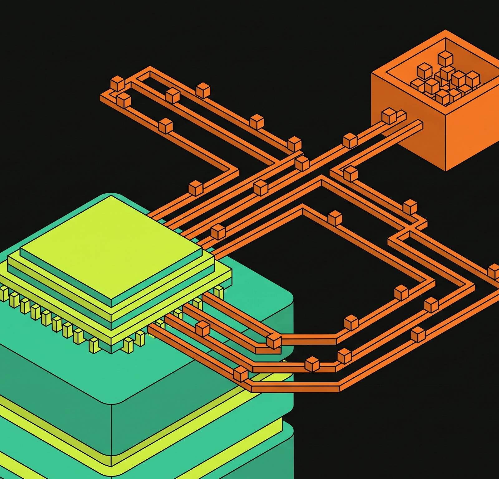Cover illustration for “Source Code Exfiltration Patterns in Technology and Semiconductor Firms”