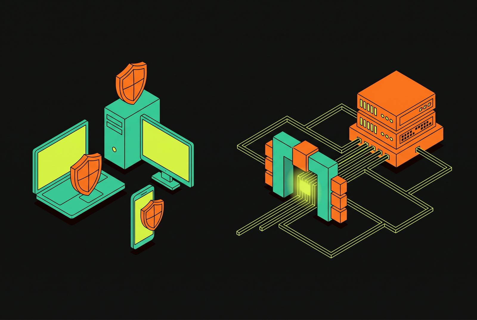 Cover illustration for “Endpoint DLP vs. Network DLP for Modern Enterprise Environments”