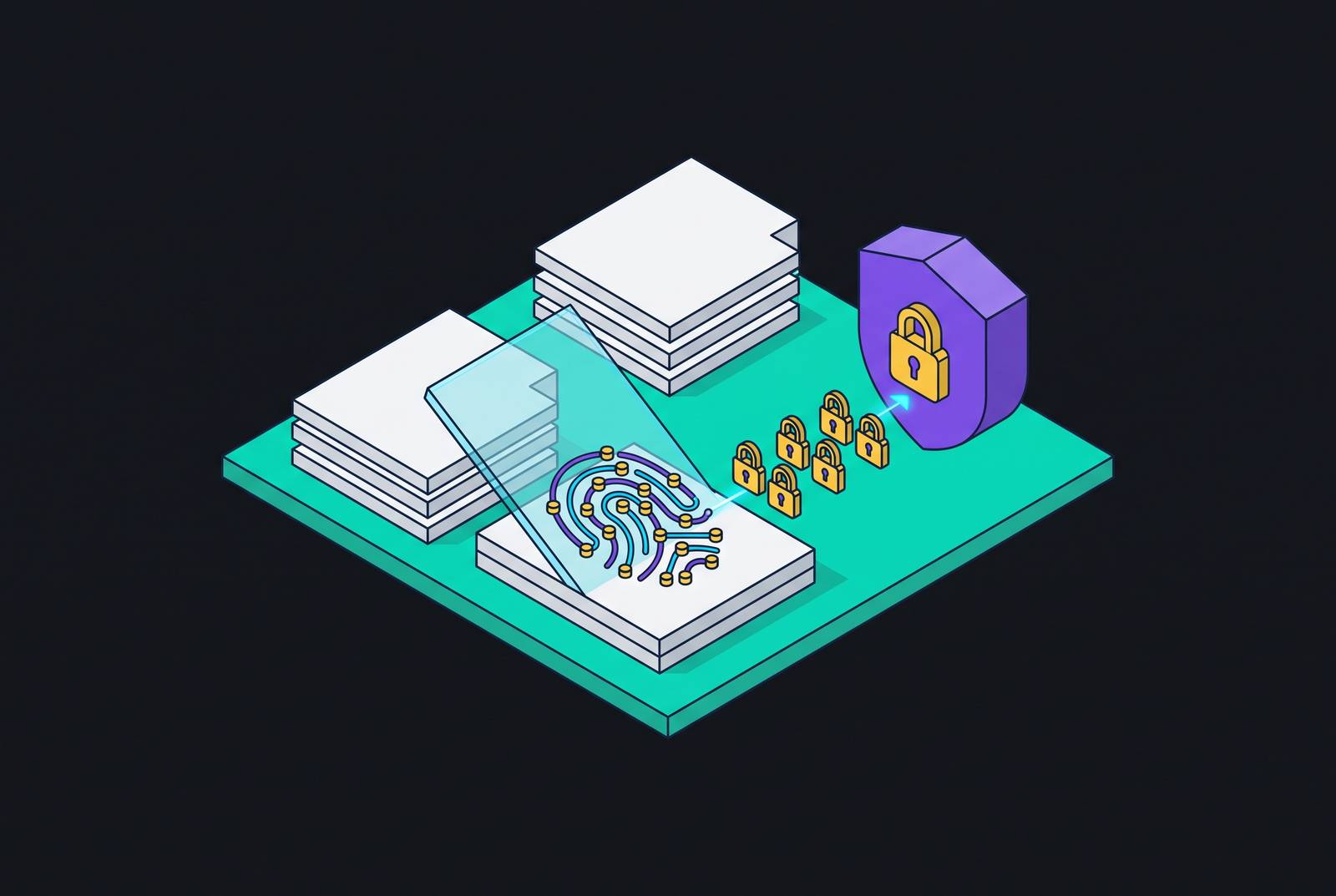 Cover illustration for “Document Fingerprinting Approaches for Protecting Unlabeled IP”
