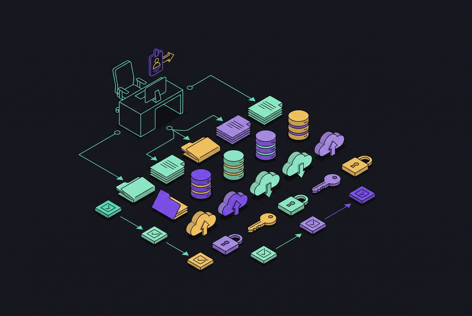 Cover illustration for “Data Inventory for Departing Employee Offboarding Processes”