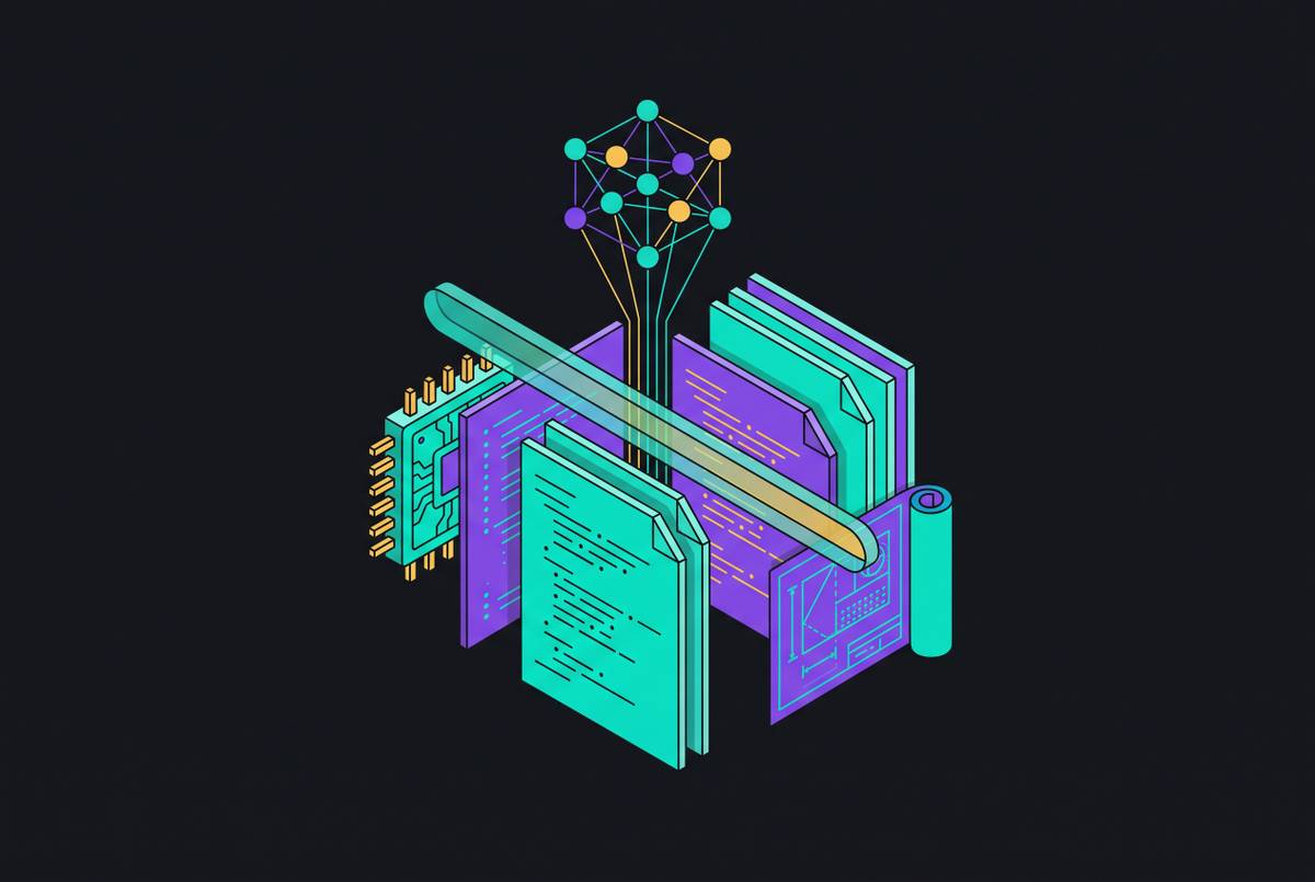 Cover illustration for “Content-Based Detection for Source Code and Technical IP Without Labels”