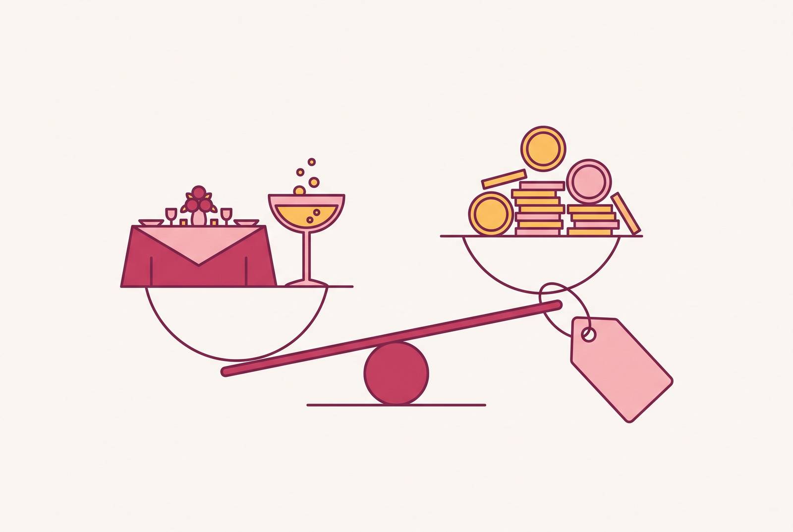 Cover illustration for “How Australian Wedding Venues Price Minimum Spends and What Couples Miss”