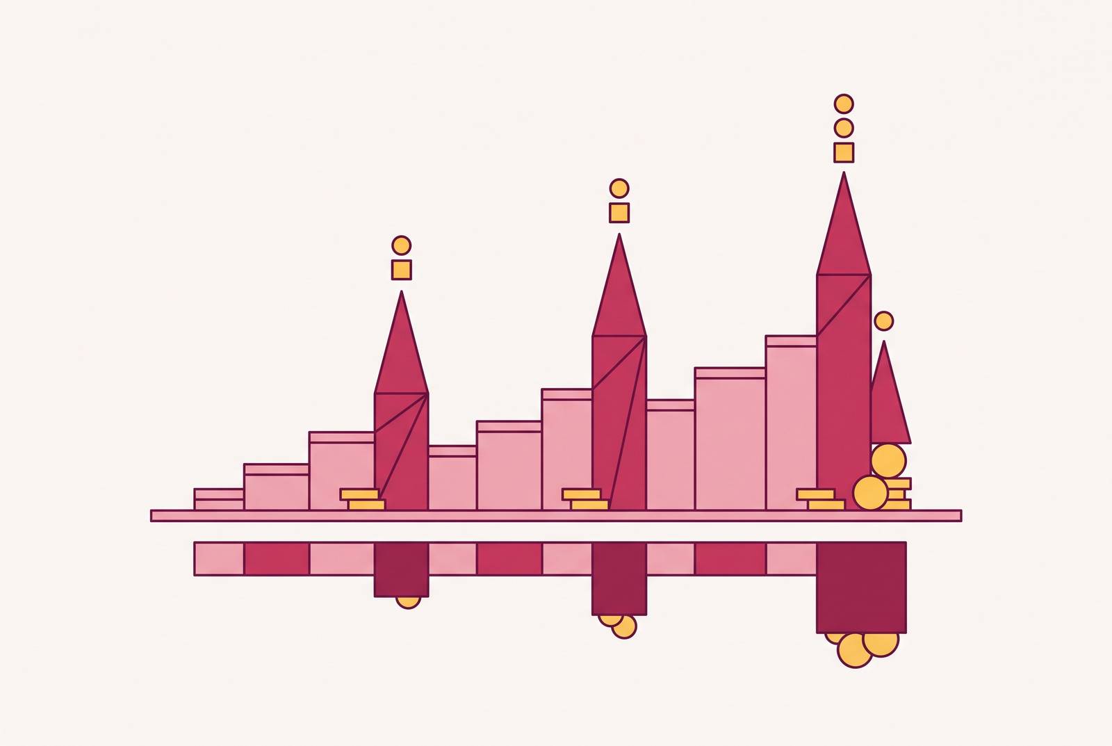 Cover illustration for “Why Wedding Budget Overruns Happen at Predictable Points”