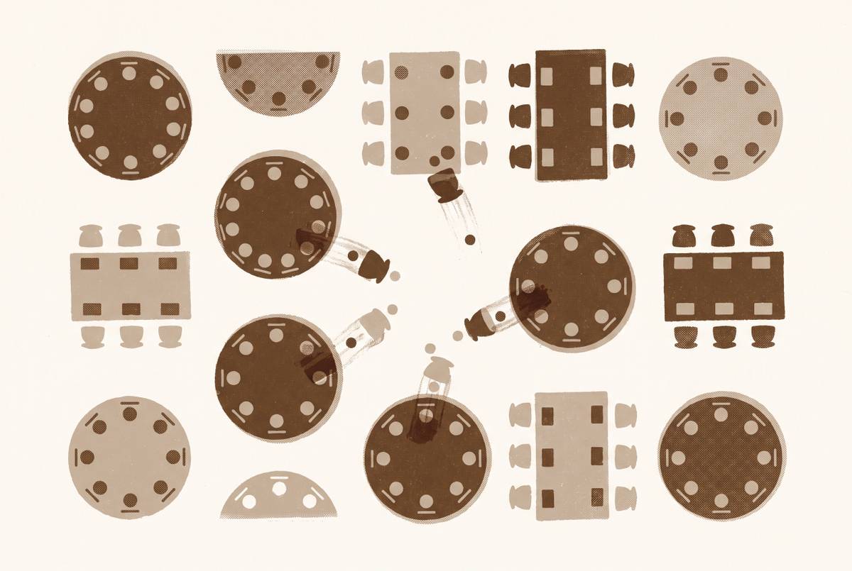 Cover illustration for “Wedding Seating Chart Tools With Drag-and-Drop Table Editors”