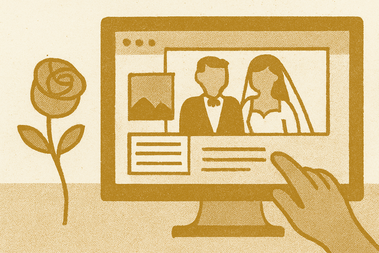 Cover illustration for “Wedding Website Design Examples From Real Couples”