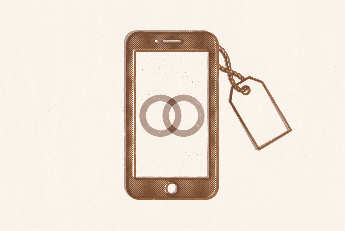 Cover illustration for “wedding planning apps with a one-time purchase price instead of a subscription”