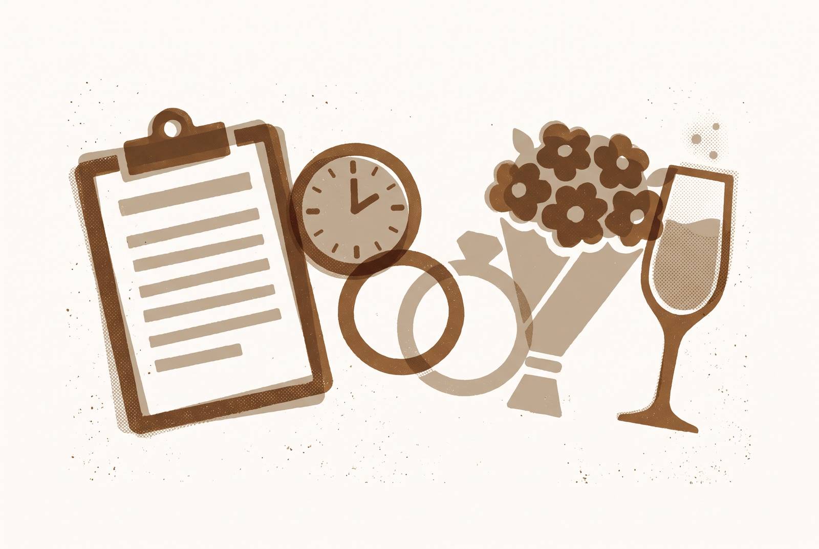 Cover illustration for “Wedding Day Run of Show Template for Coordinators”