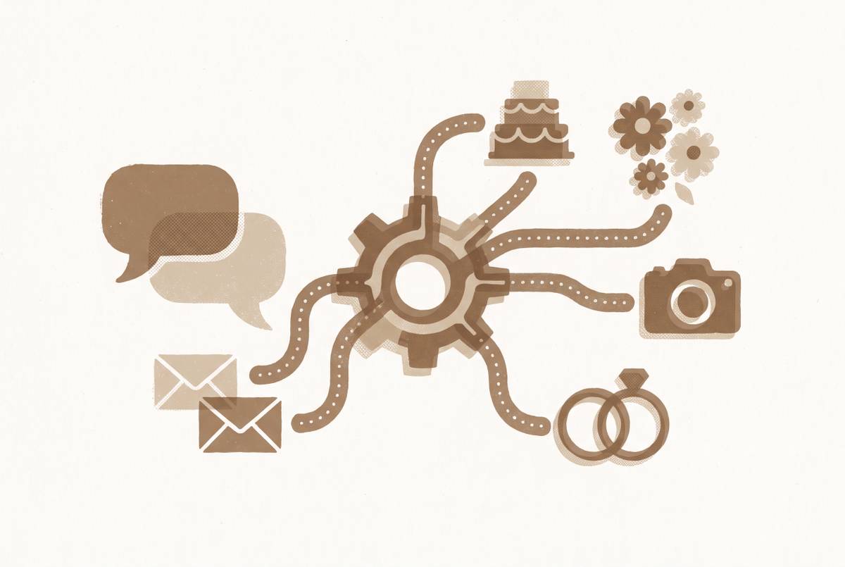Cover illustration for “AI Tools That Automate Wedding Vendor Communication”