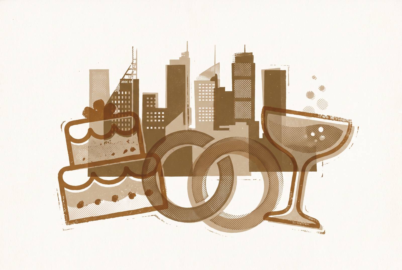 Cover illustration for “Average Wedding Cost in Australia for 100 Guests by City”