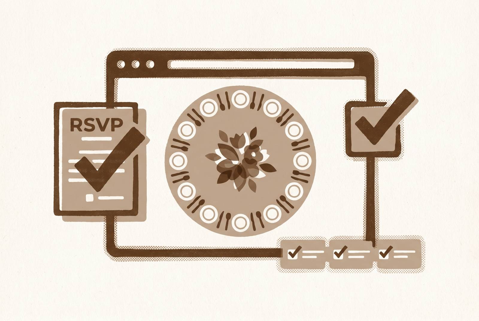 Cover illustration for “Wedding website builders with built-in RSVP and seating chart tools”