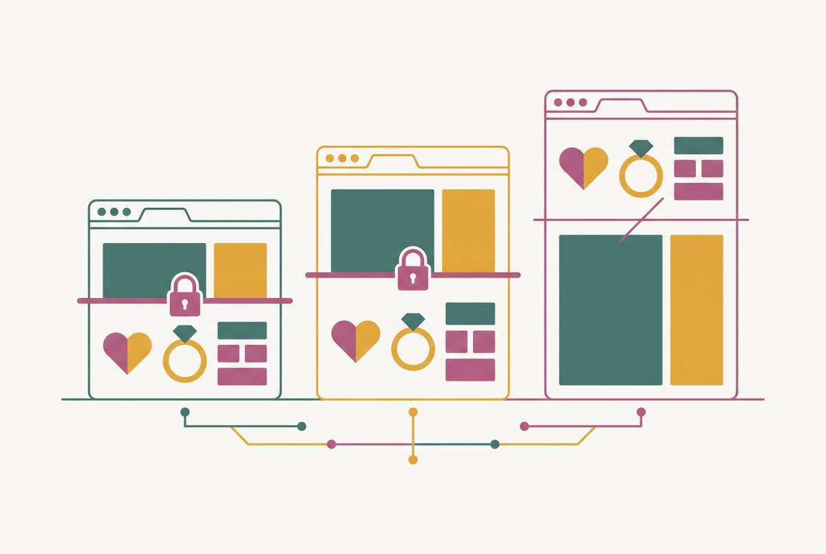 Cover illustration for “Wedding Website Builder Free Plan Feature Caps Compared”