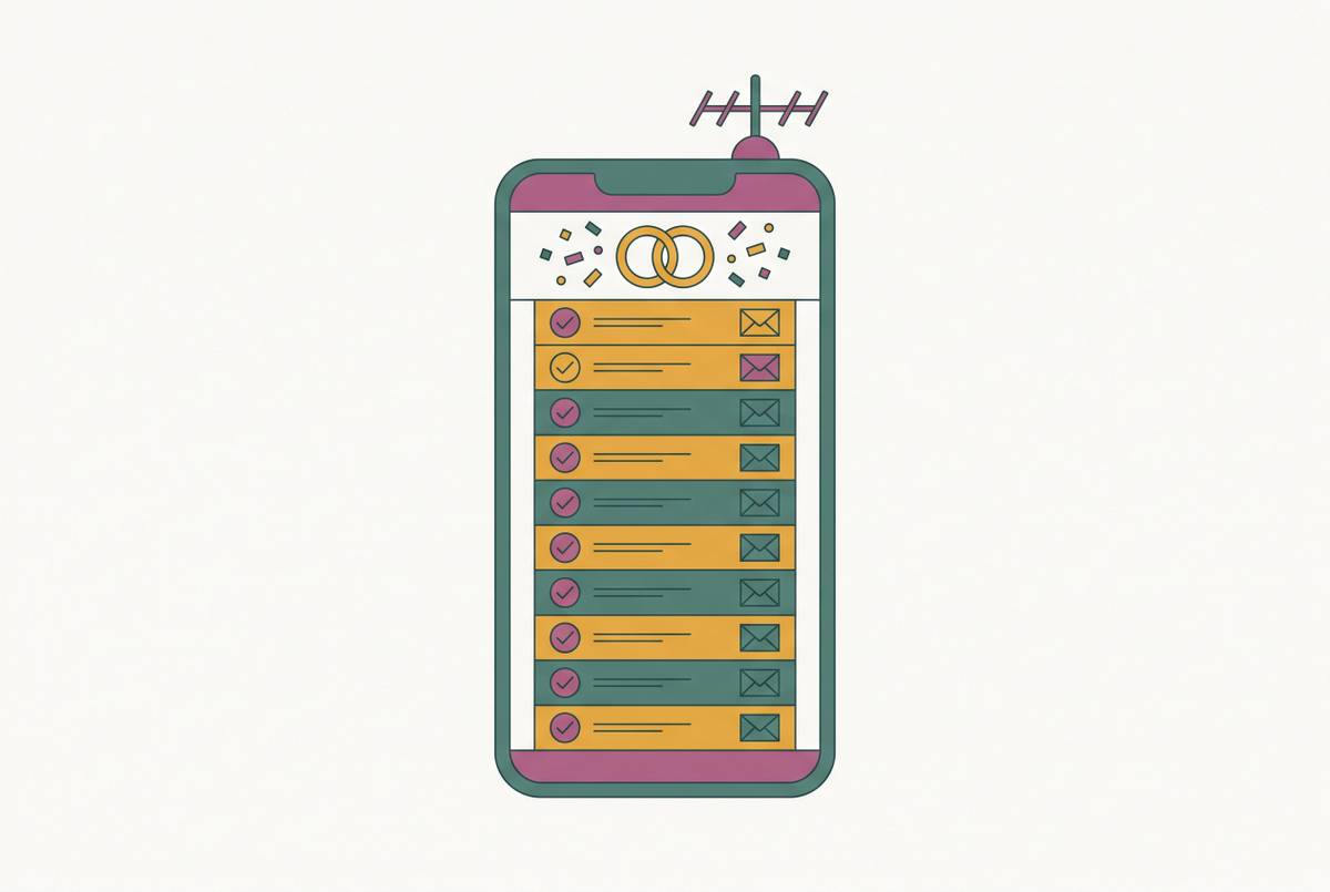 Cover illustration for “Wedding RSVP Apps Compared for Large Australian Guest Lists”