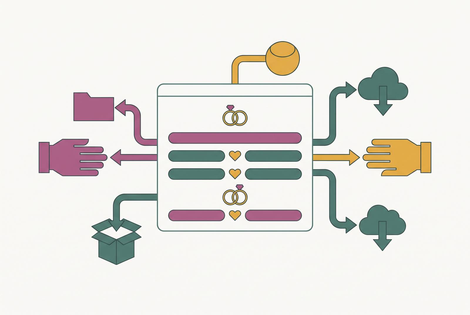 Cover illustration for “Wedding Website Guest Data Collection and Third-Party Sharing”