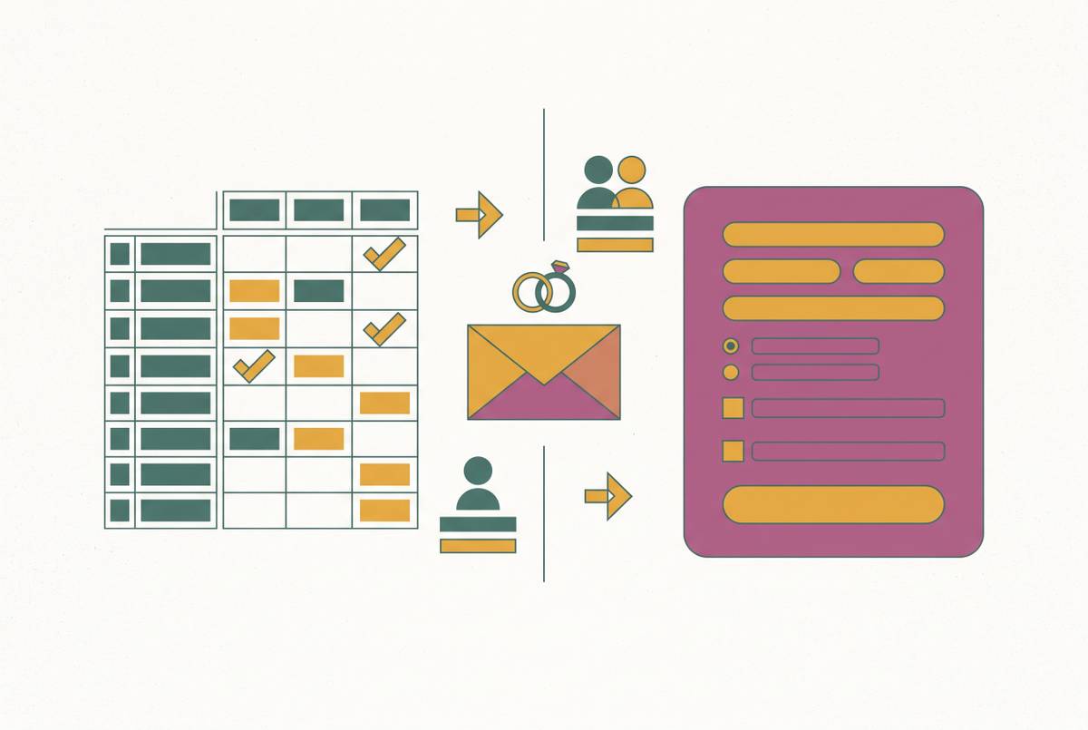 Cover illustration for “Google Sheets vs Google Forms for Wedding RSVP Collection”