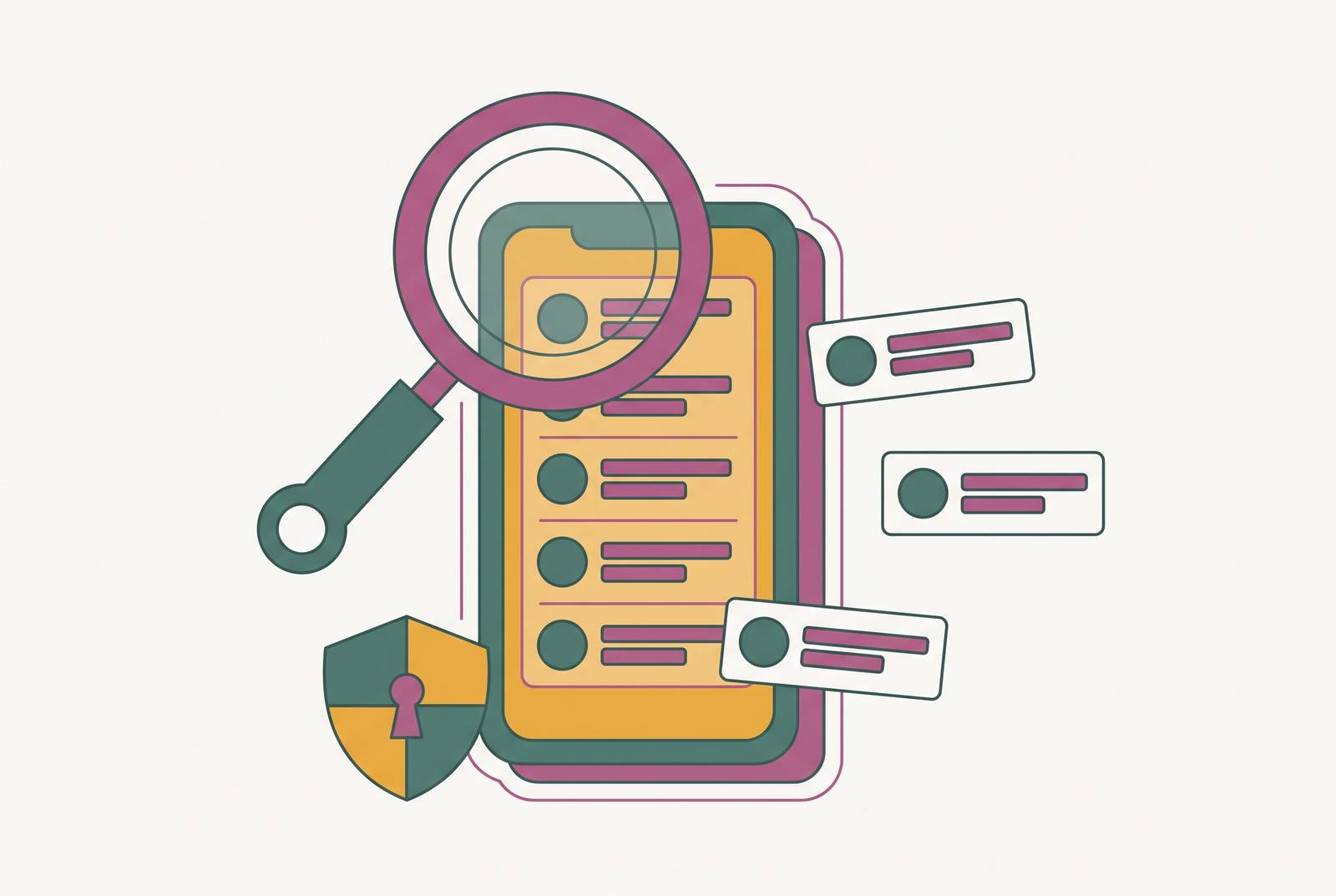 Cover illustration for “Questions to Ask a Wedding Planning App Before Entering Guest Data”