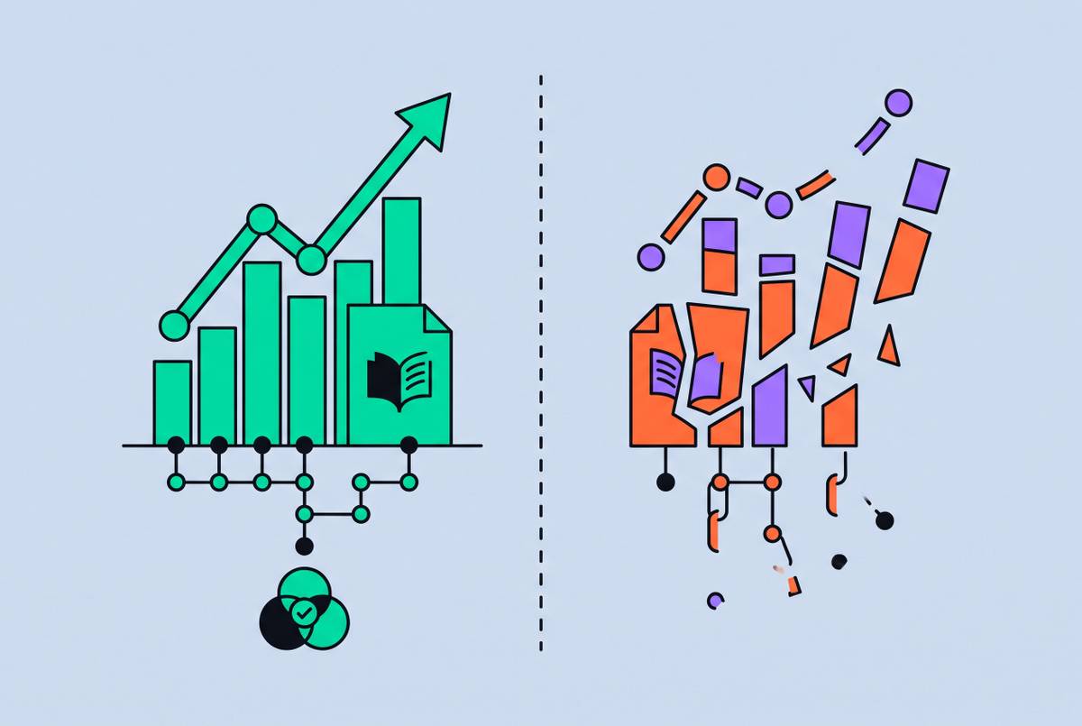 Cover illustration for “Cited Intelligence vs Unverifiable AI Financial Outputs”