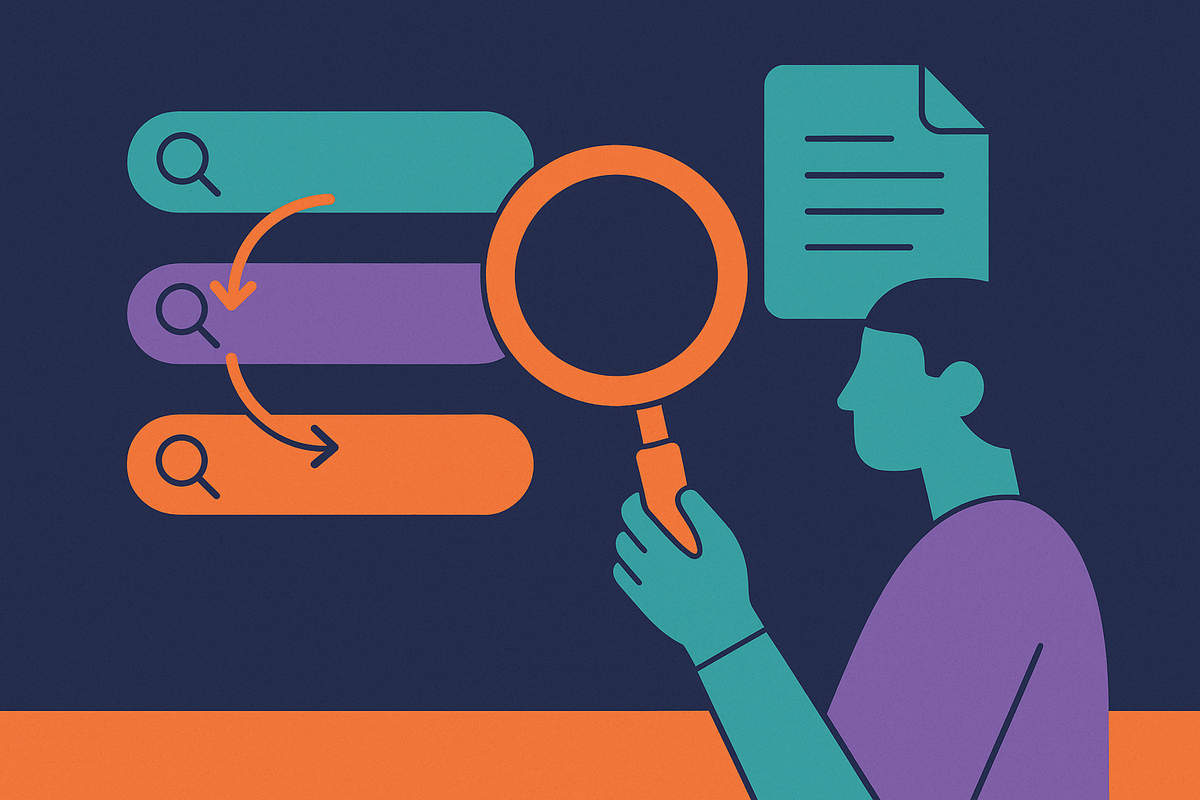Cover illustration for “Iterative Query Refinement in Agentic Retrieval”