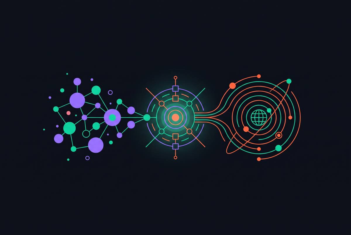 Cover illustration for “Hybrid Retrieval Combining Vector Search and Live Web Data”