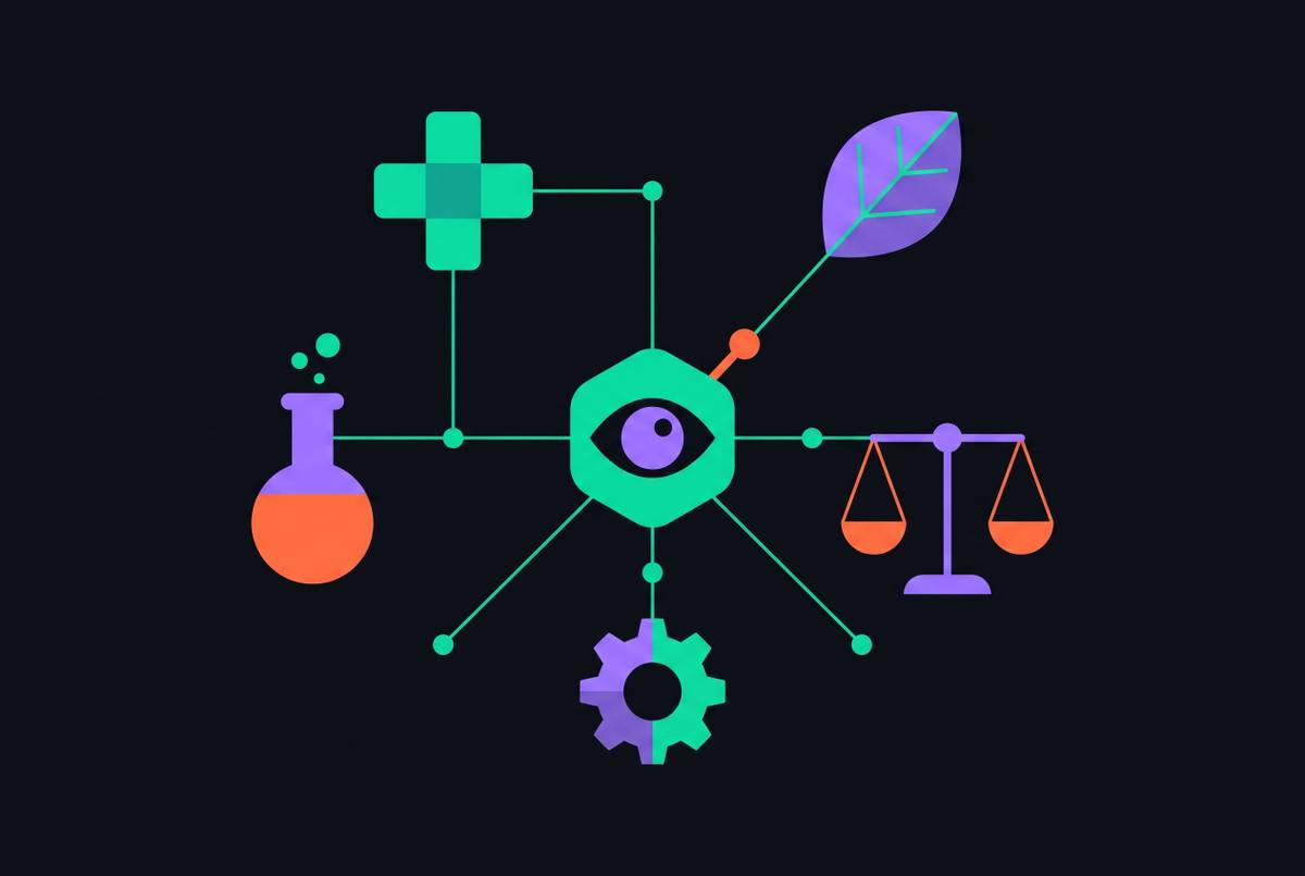 Cover illustration for “Building Sector-Specific Research Agents Beyond Finance”
