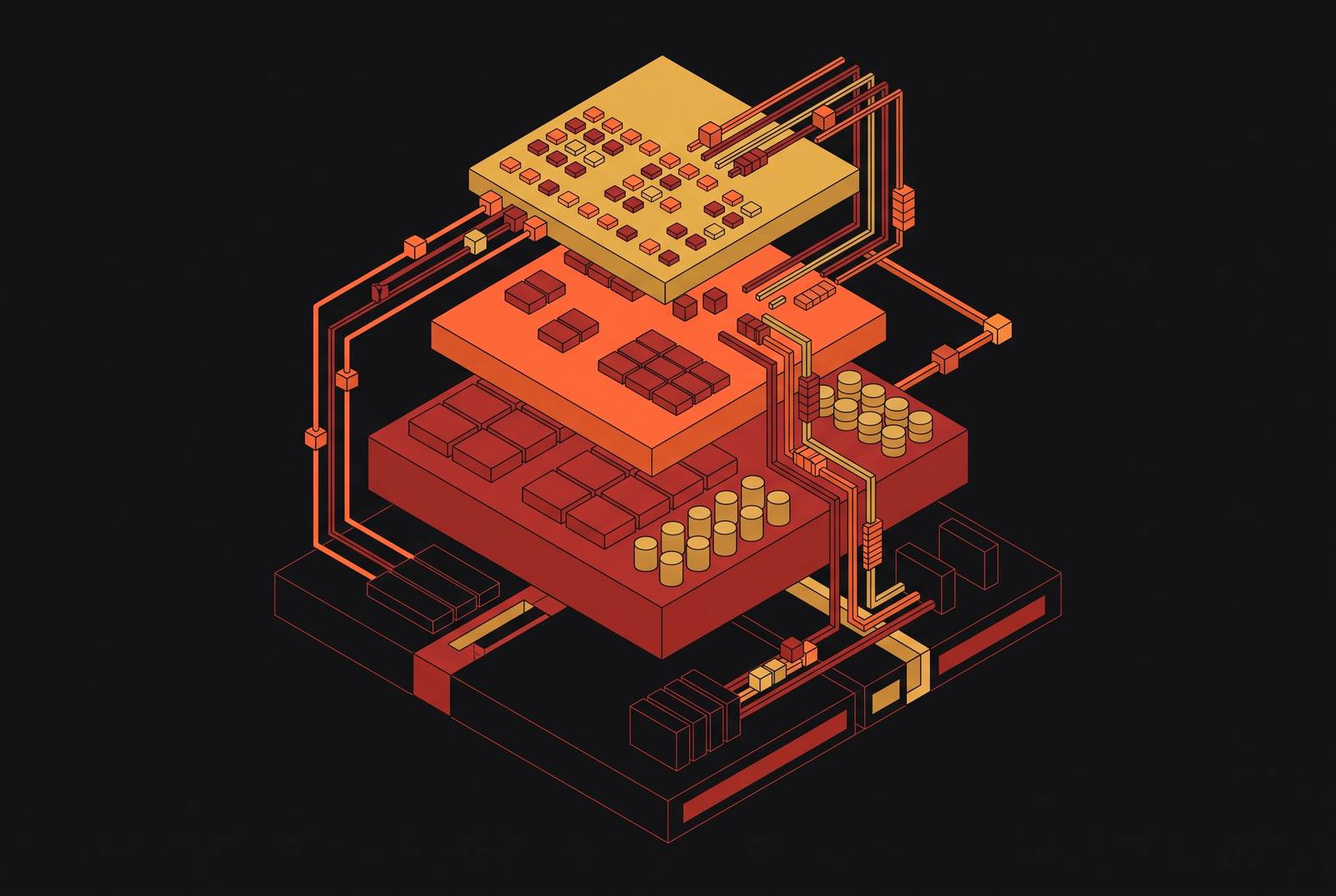 Cover illustration for “Tiered Memory Architecture for Long-Context LLM Inference”