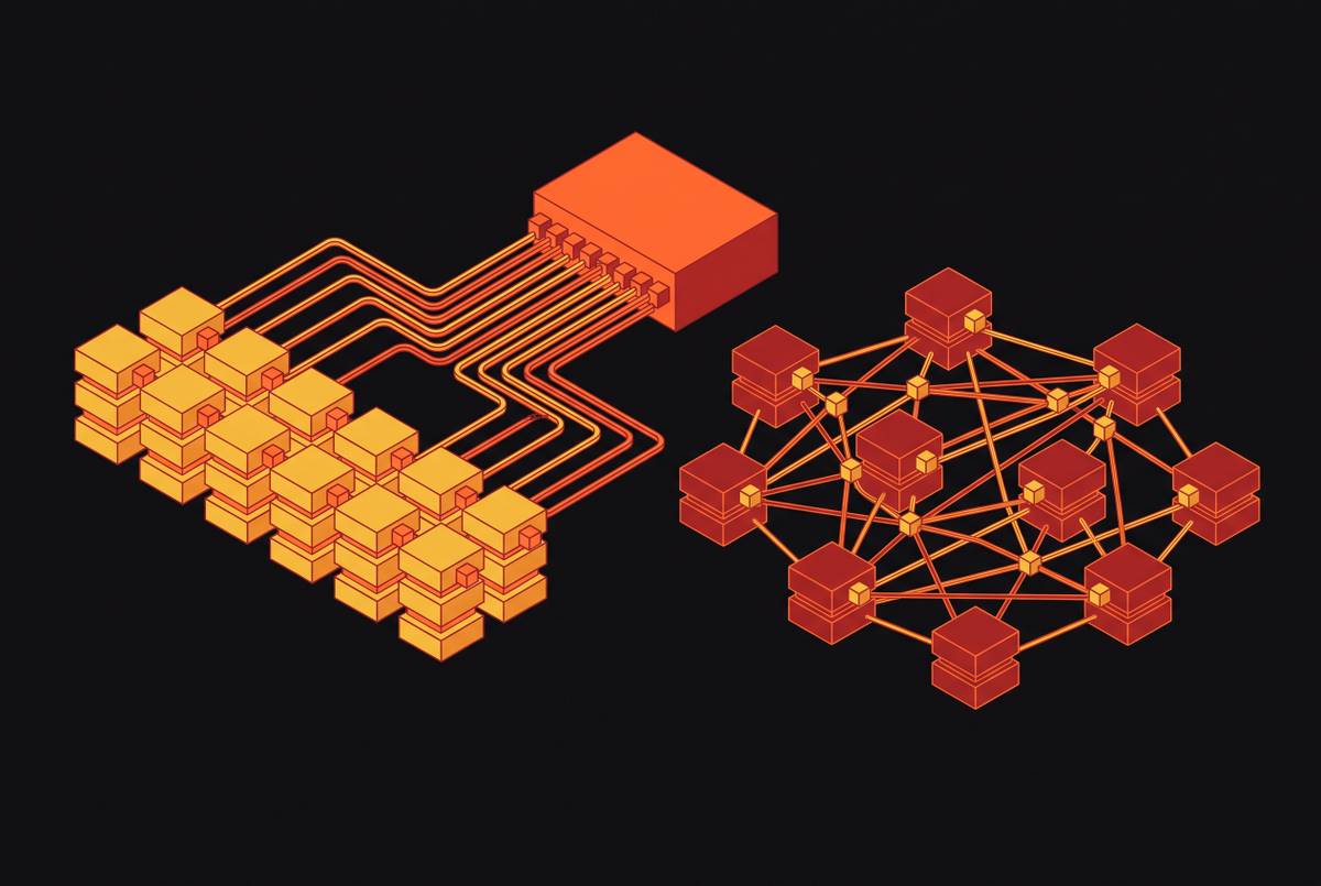 Cover illustration for “Parallel vs. Distributed File Systems for Large-Scale AI Storage”