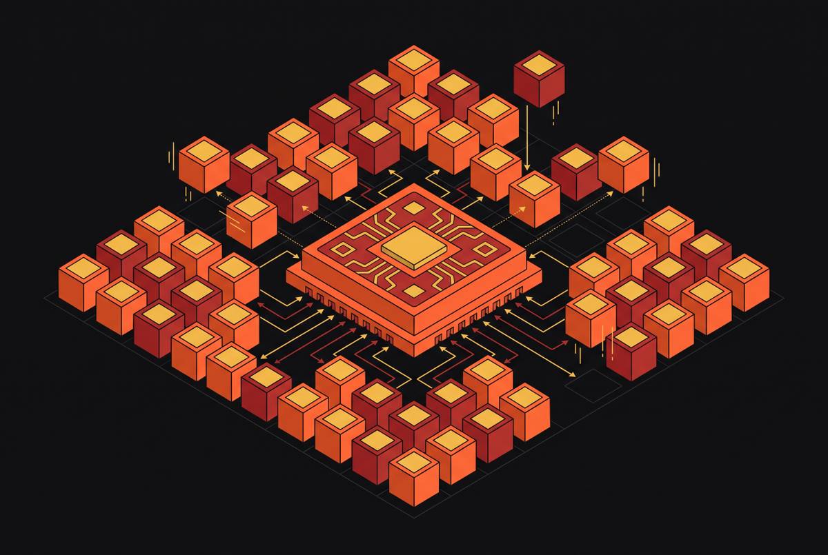 Cover illustration for “Paged Attention and Memory Efficiency in Production LLM Serving”