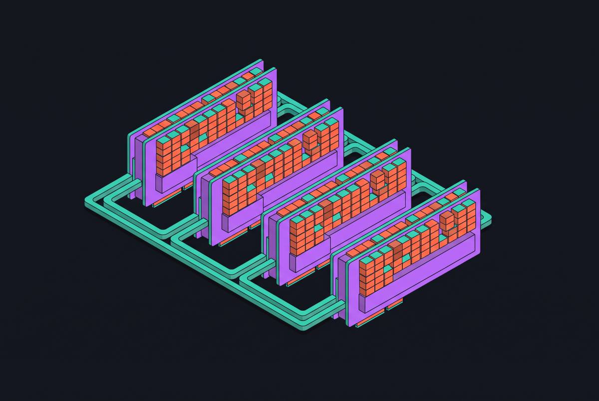 Cover illustration for “KV Cache Memory Layout on Multi-GPU Hosts”