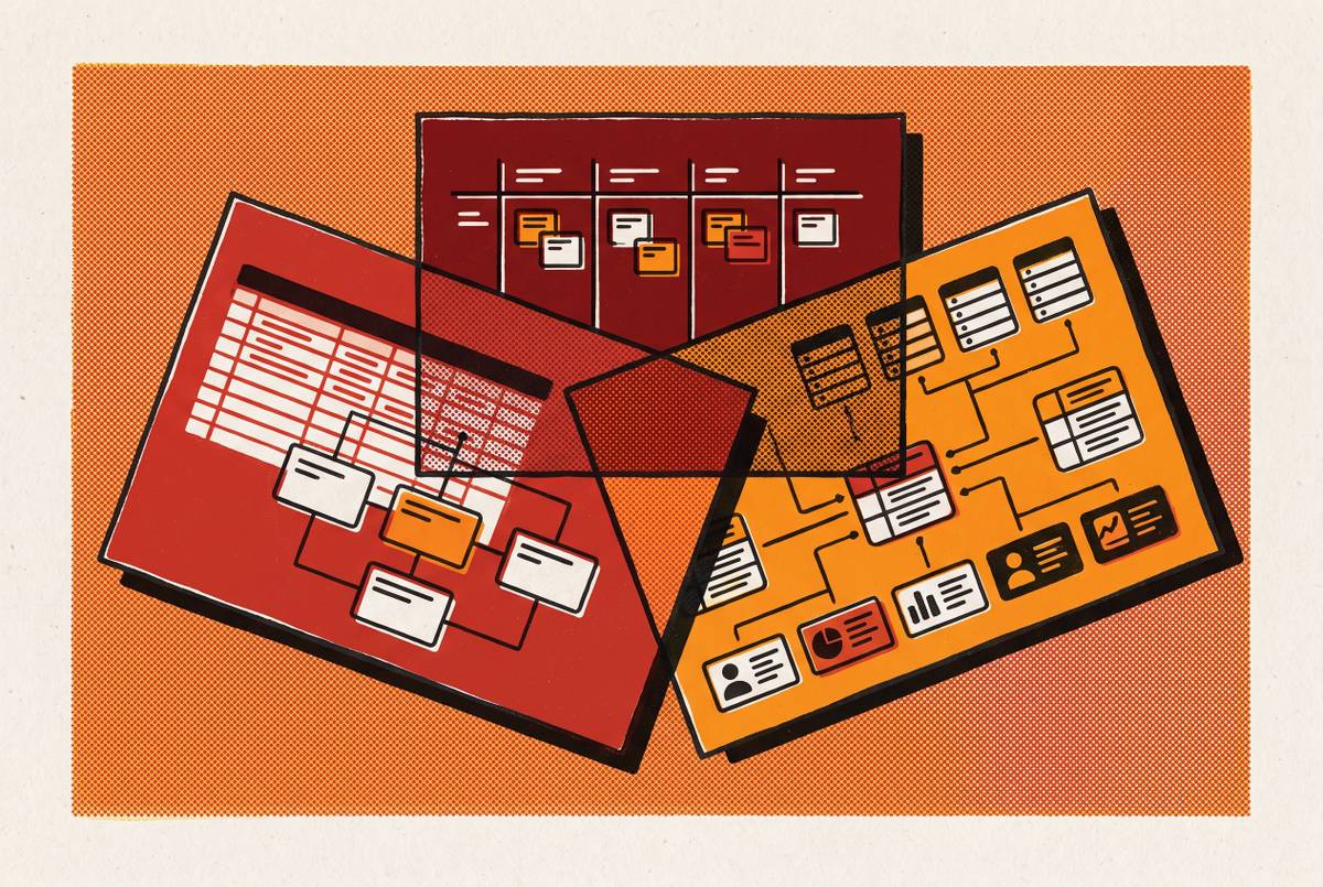 Cover illustration for “Airtable vs Notion vs Smartsheet for Nonprofits”