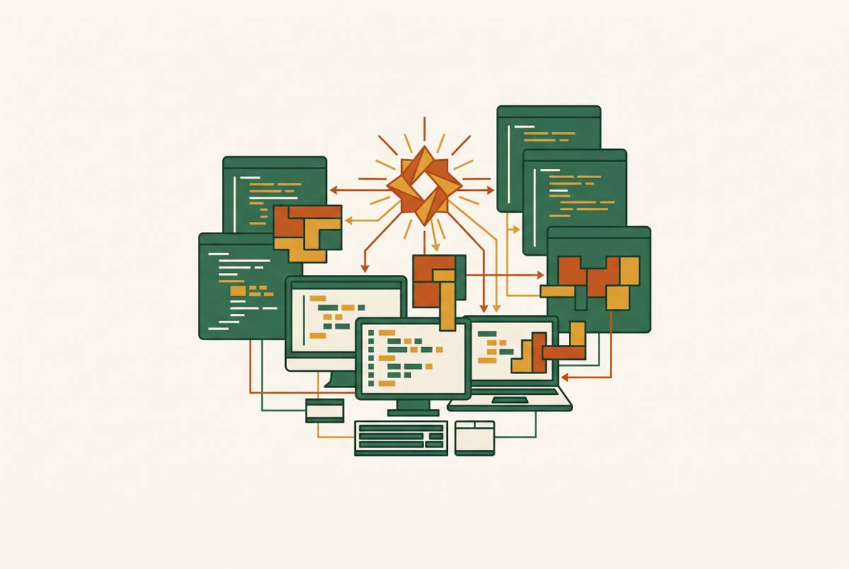Cover illustration for “AI-Augmented Development Tooling for Small Engineering Teams”