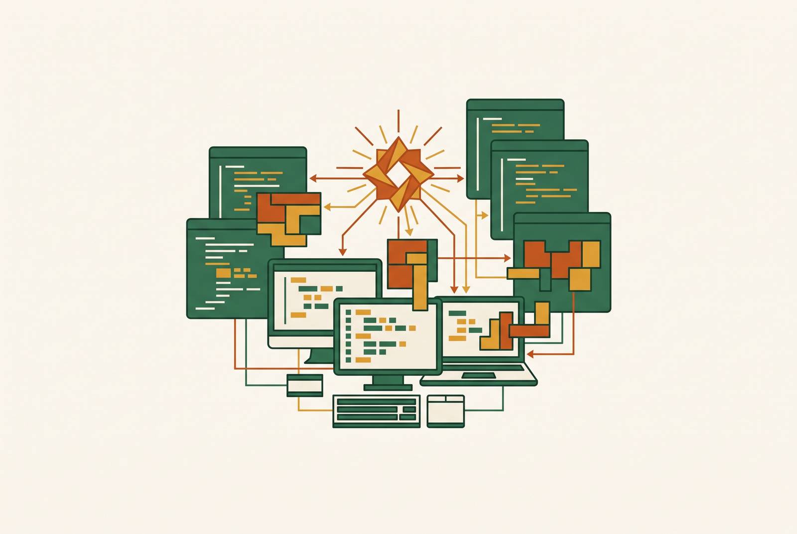 Cover illustration for “AI-Augmented Development Tooling for Small Engineering Teams”