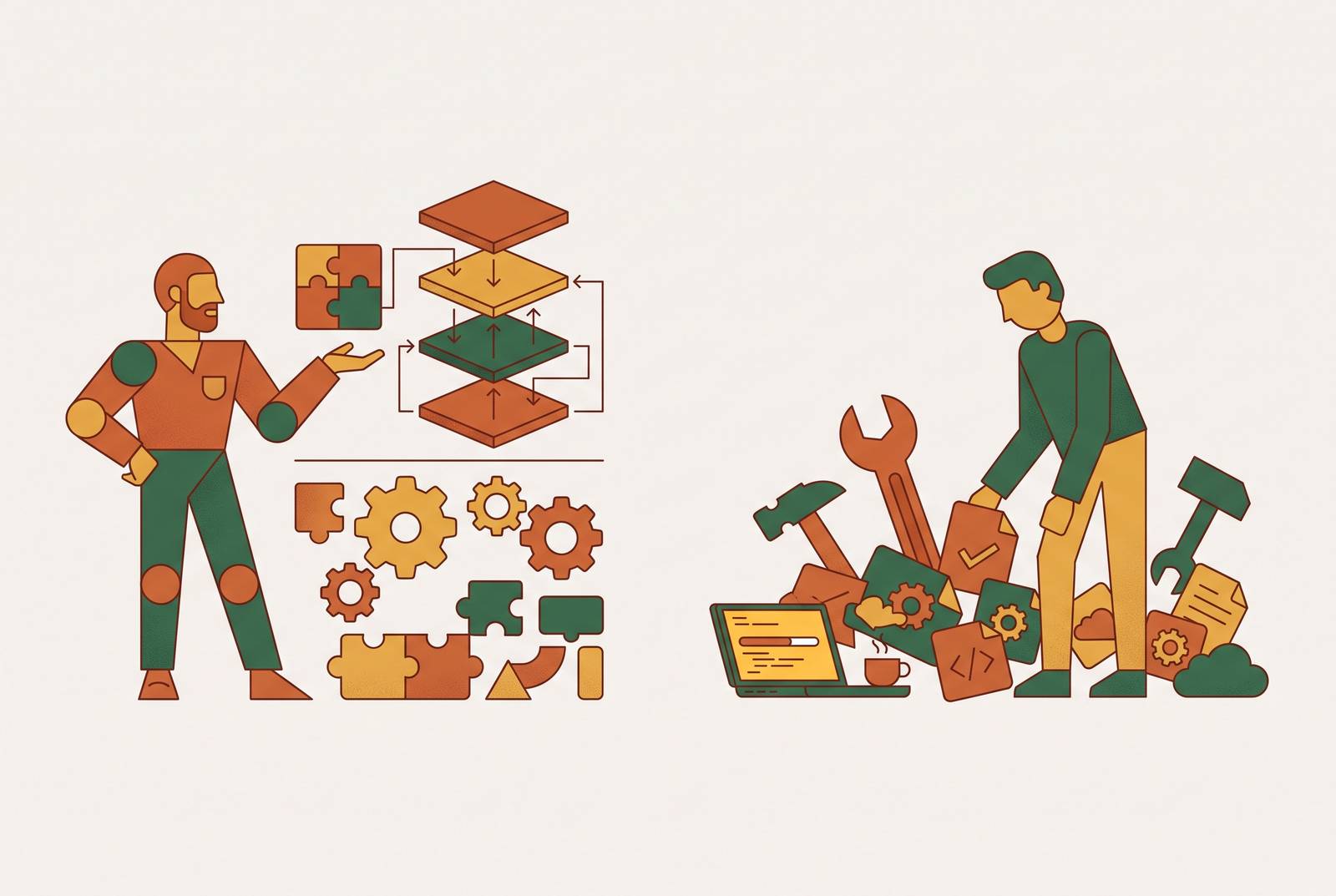 Cover illustration for “What a Fractional CTO Actually Does Versus What a Solo Founder Actually Needs”