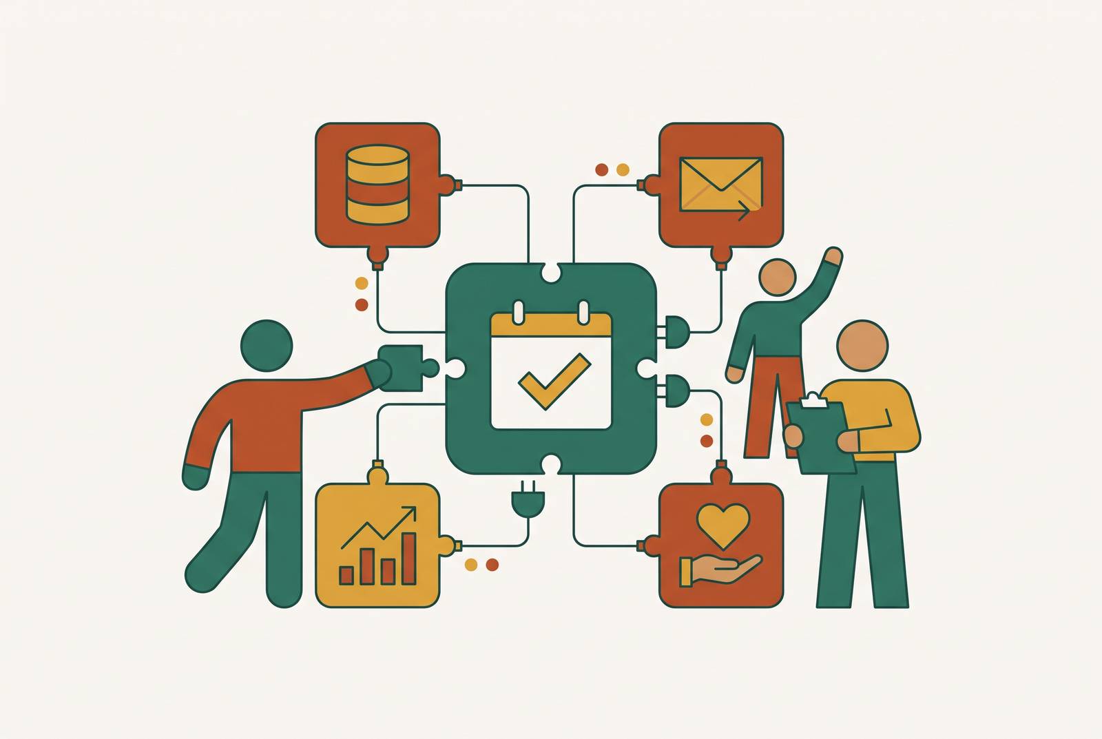 Cover illustration for “Volunteer Coordination Tools That Integrate With Existing Nonprofit Stacks”