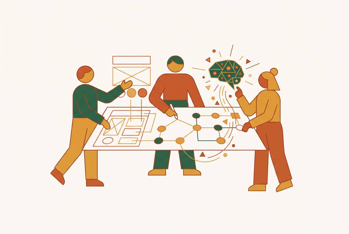 Cover illustration for “AI-Augmented Design Processes for Early-Stage Product Teams”