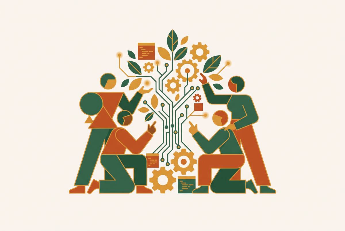 Cover illustration for “Sustainable Software Engineering Practices for Small Teams”
