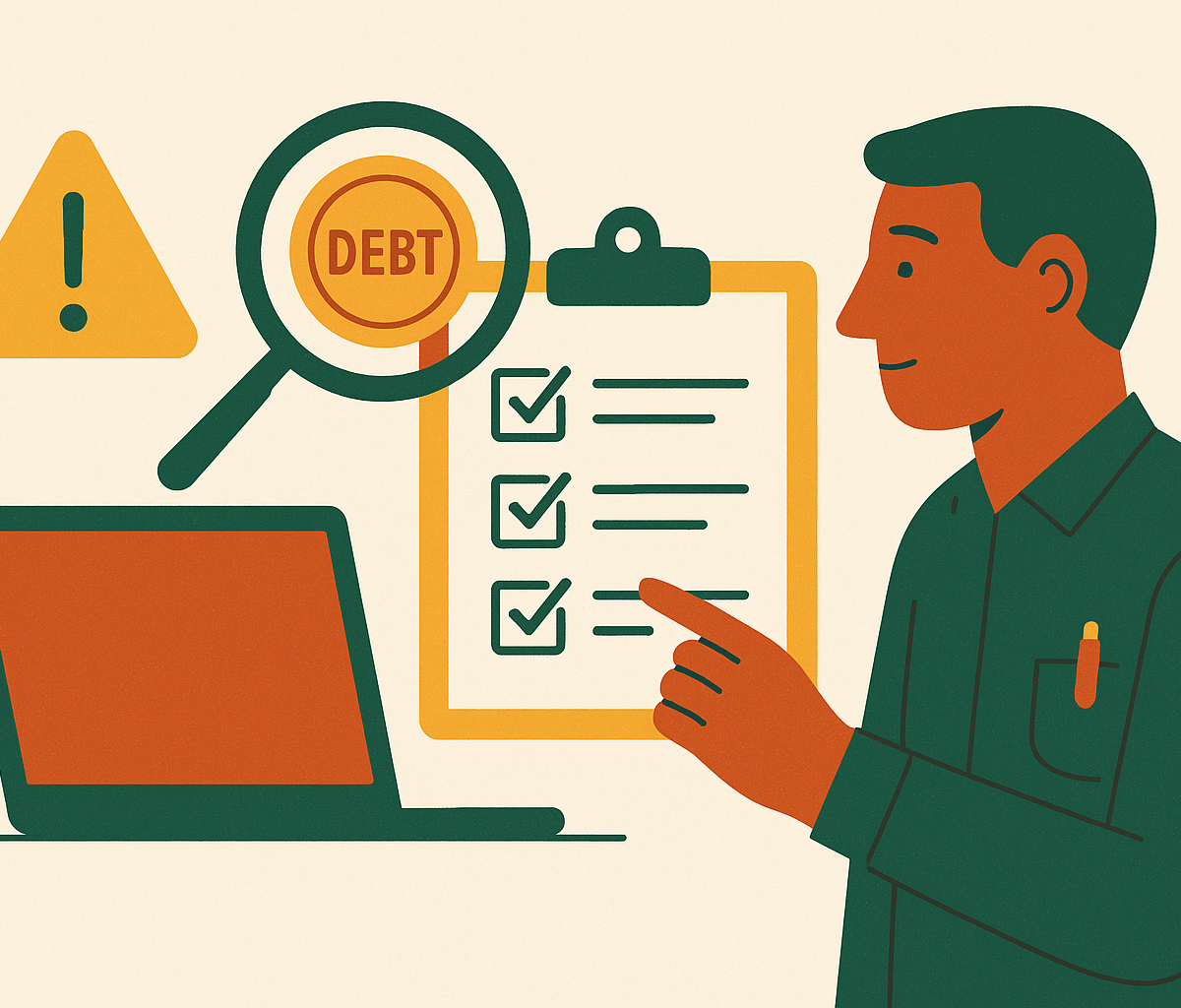 Cover illustration for “Technical Debt Assessment Before Hiring an Engineering Partner”