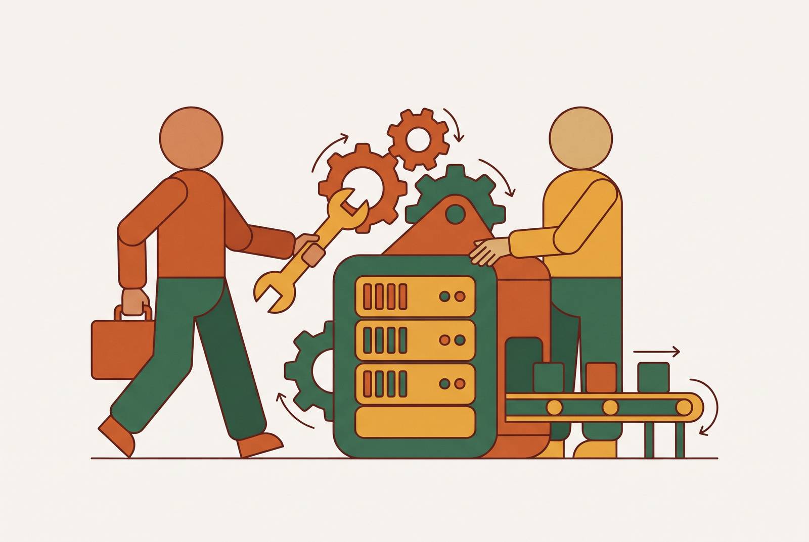 Cover illustration for “When You Are Ready to Sell Who Keeps the Product Running”